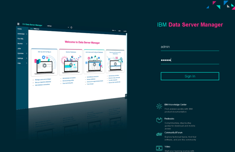 Data Server Manager login